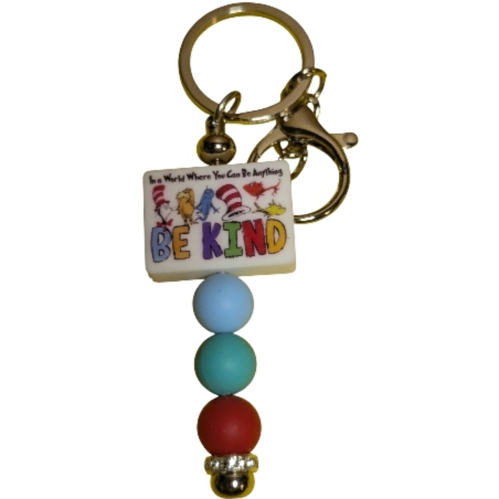 Handmade Key Chain Bag Charms Beaded Buyers Choice NEW White Hand Crafted - Picture 3 of 4